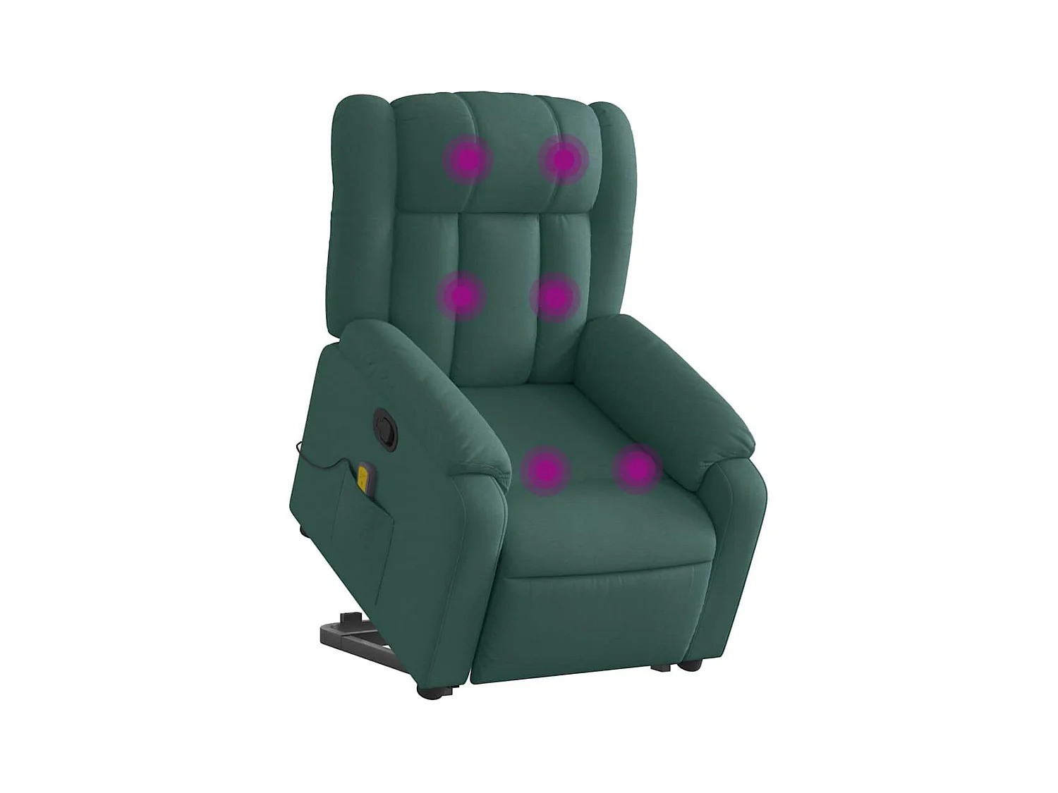 Silla de masaje reclinable de pie de tela verde oscura SHL8086