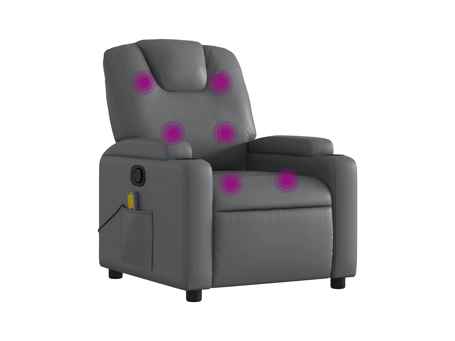 Fauteuil inclinable-Chaise de relax-Fauteuil de Massage gris similicuir SHL1393