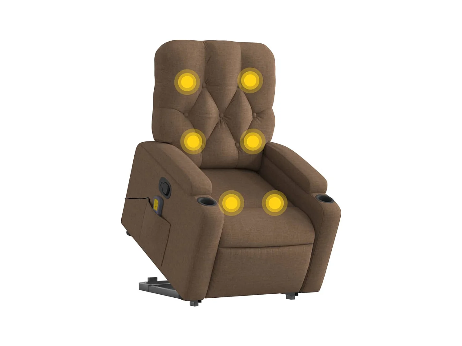 Fauteuil inclinable-Chaise de relax-Fauteuil de Massage Marron Tissu SHL5114