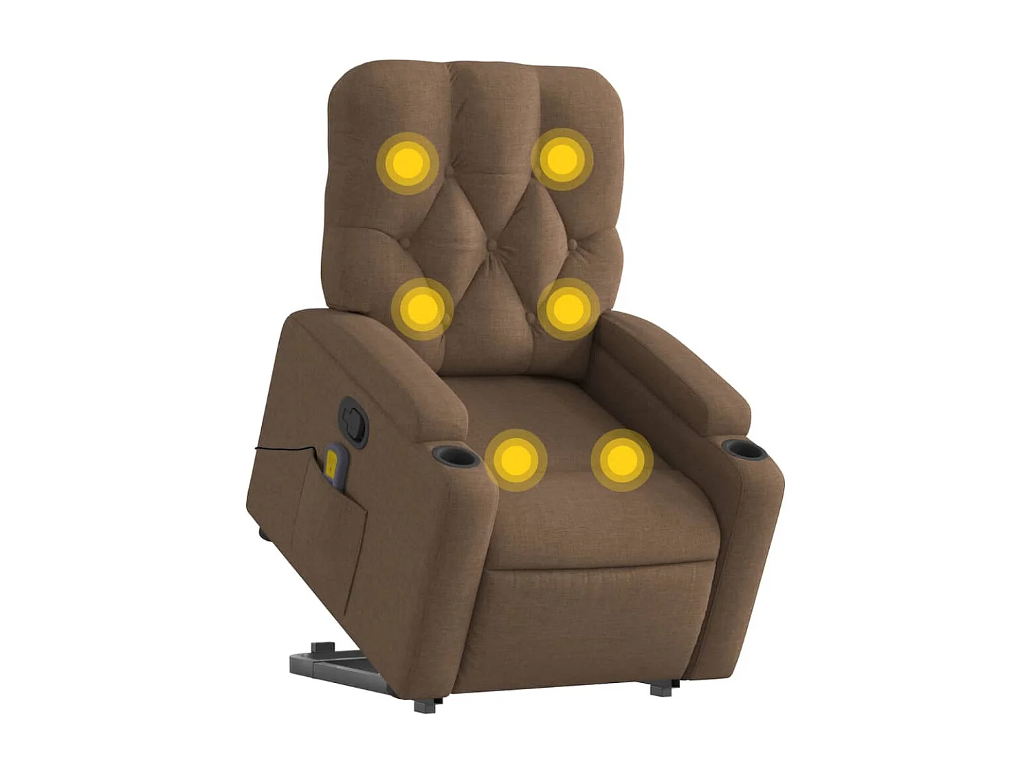 Fauteuil inclinable-Chaise de relax-Fauteuil de Massage Marron Tissu SHL5114