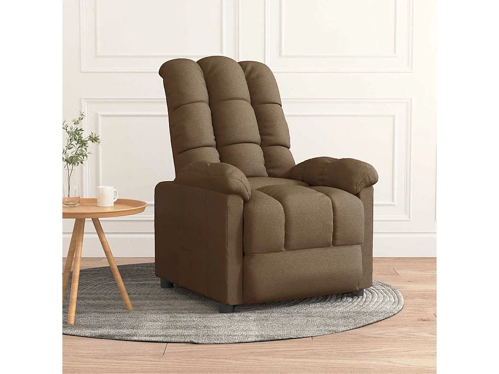 Fauteuil salon-Chaise d'appoint-Fauteuil inclinable Marron Tissu SHL3796