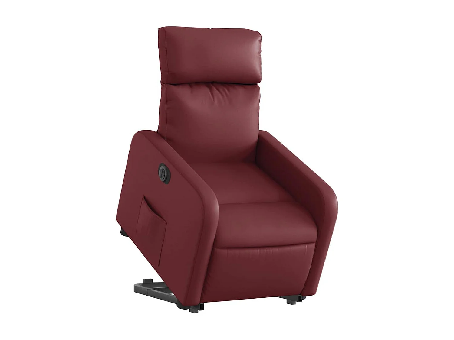 Fauteuil inclinable électrique-Chaise de relax-Fauteuil salon rouge bordeaux similicuir SHL4572