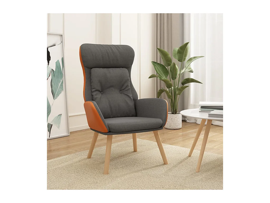 Sillón de relax | Silla de relax de tela y PVC gris oscuro SHL6763