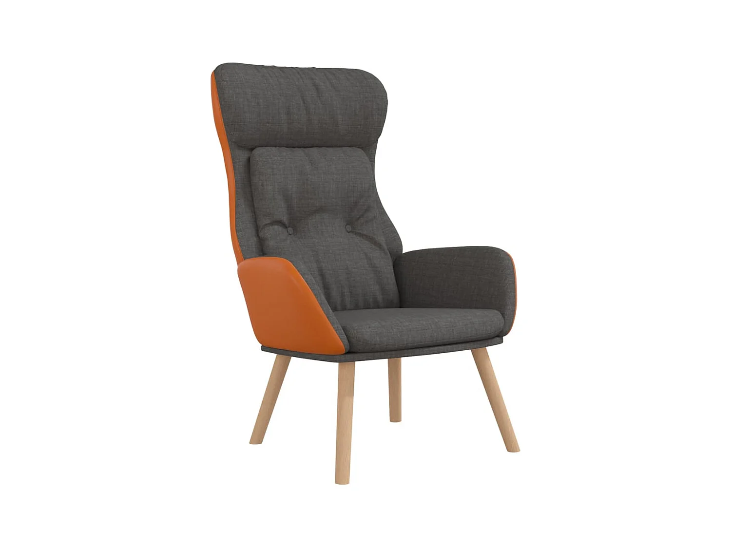 Chaise de relaxation-Fauteuil de Salon Gris foncé Tissu et PVC SHL4160