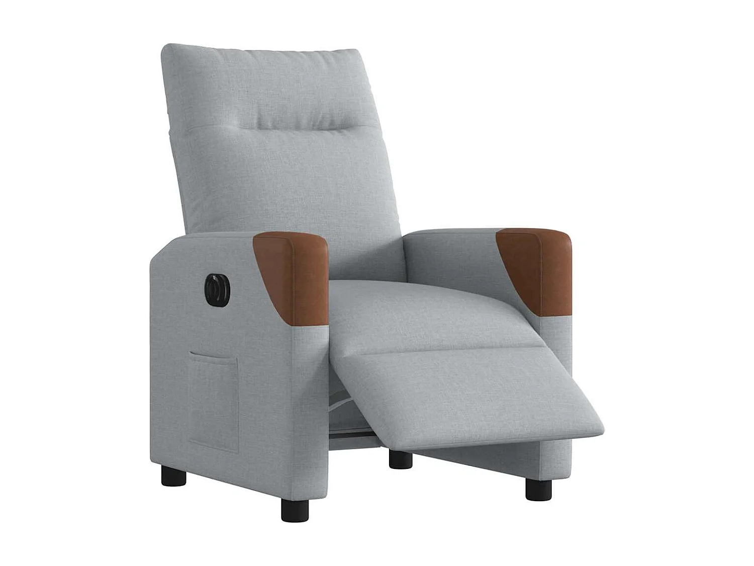 Relaxsessel Elektrisch | Lounge Sessel indoor Hellgrau Stoff SHL23065