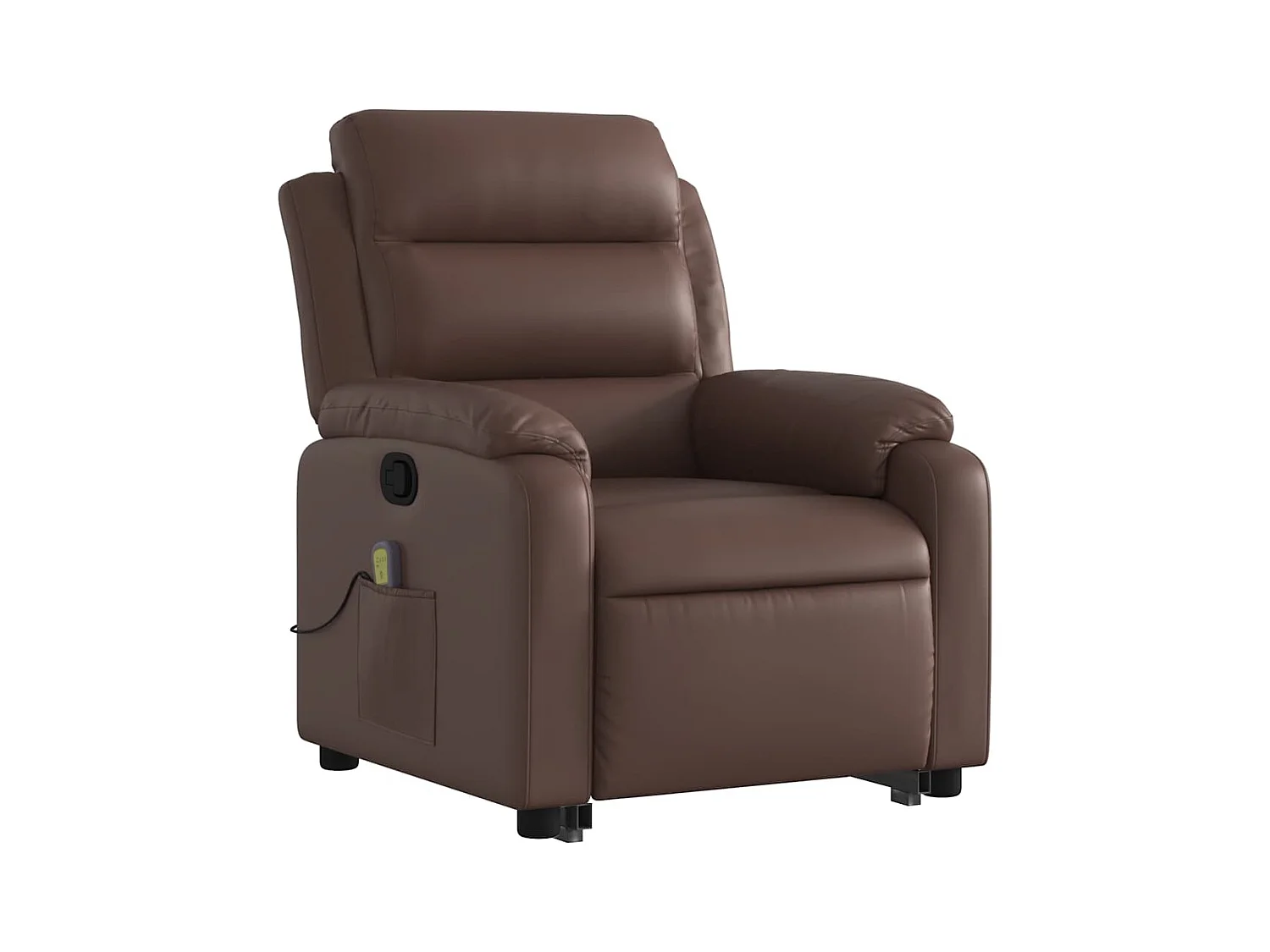 Fauteuil inclinable-Chaise de relax-Fauteuil de Massage Marron Similicuir SHL3456