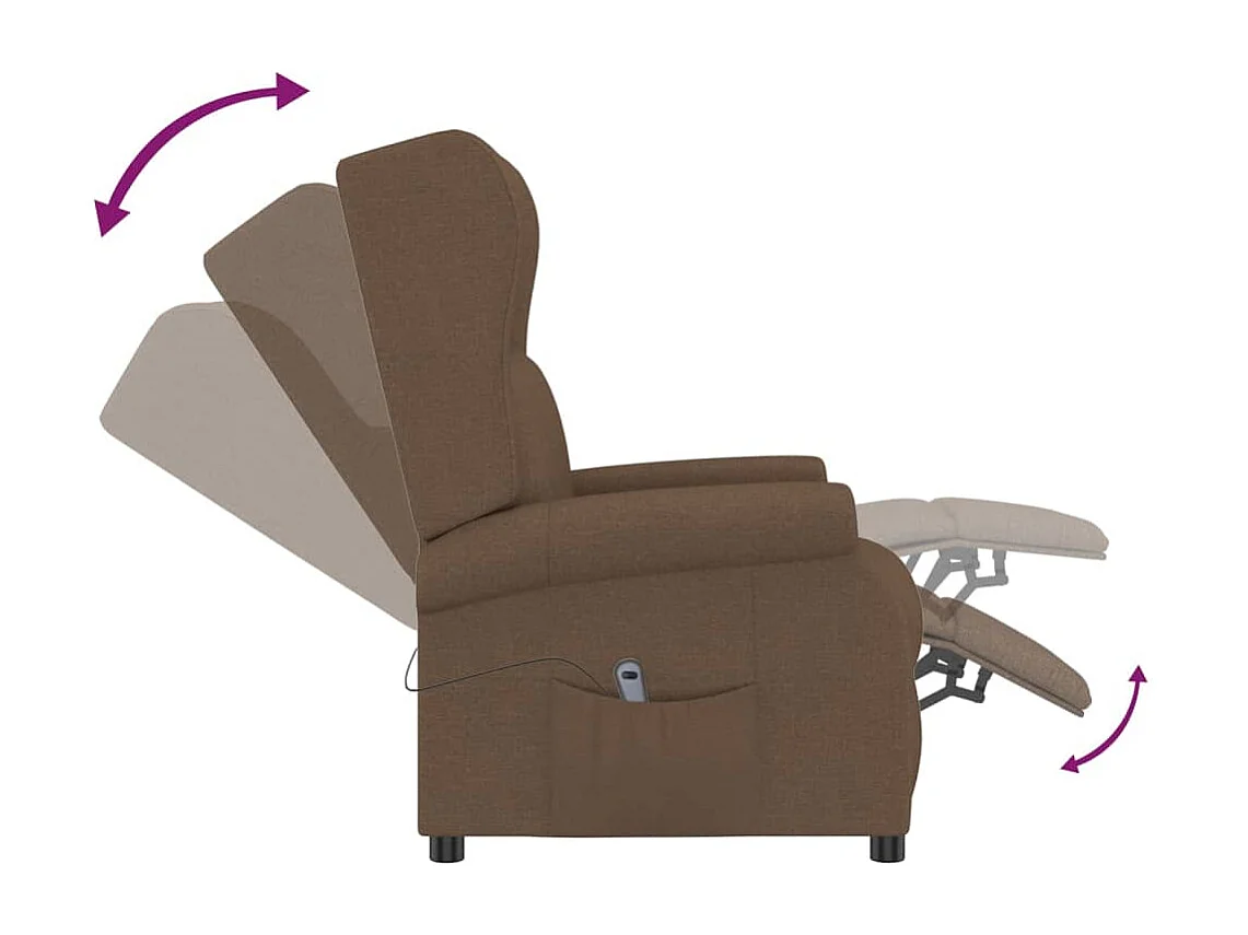 Fauteuil inclinable électrique-Chaise de relax à oreilles marron tissu SHL3221