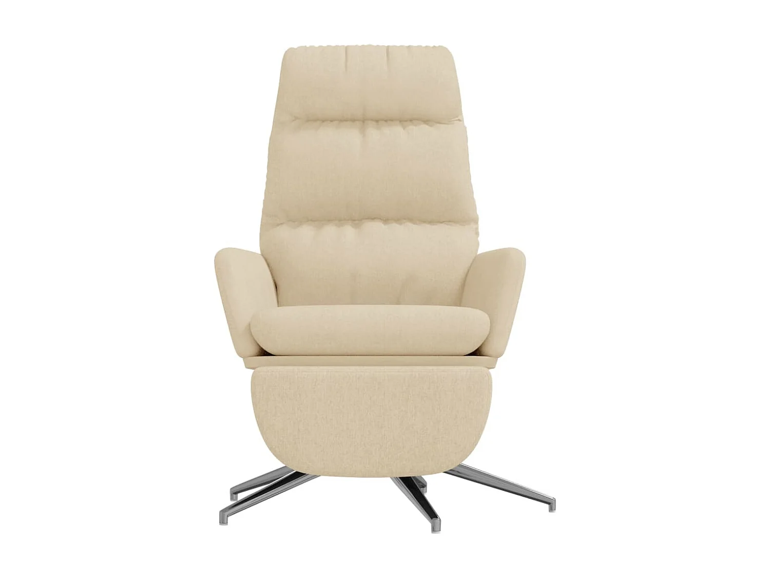 Chaise de relaxation-Fauteuil de bureau avec repose-pied Crème Tissu SHL5005