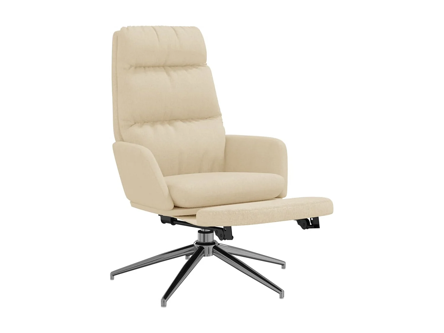 Chaise de relaxation-Fauteuil de bureau avec repose-pied Crème Tissu SHL5005