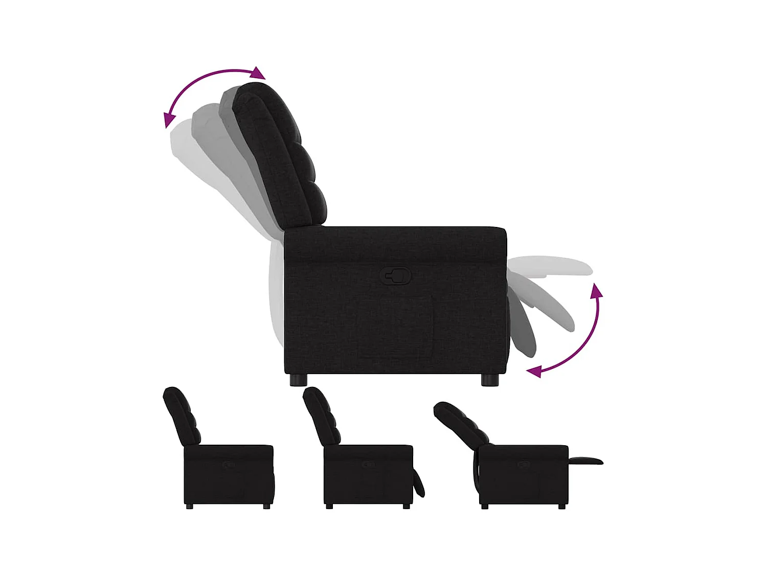 Poltrona Reclinável | Poltrona Confortável Relax tecido preto SHL403007