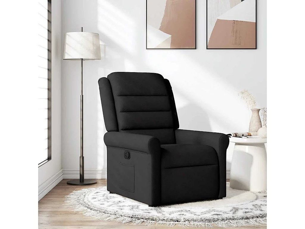 Fauteuil inclinable-Chaise de relax-Fauteuil TV Noir Tissu SHL5215