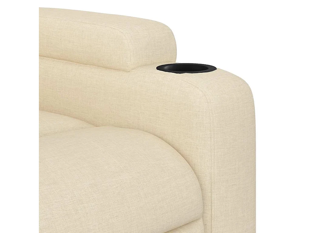 Fauteuil inclinable-Chaise de relax-Fauteuil de Massage Crème Tissu SHL3238