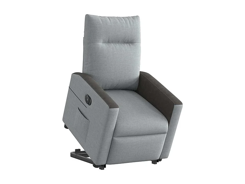 Silla de relax | Sillón eléctrico reclinable elevable de tela gris claro SHL2922