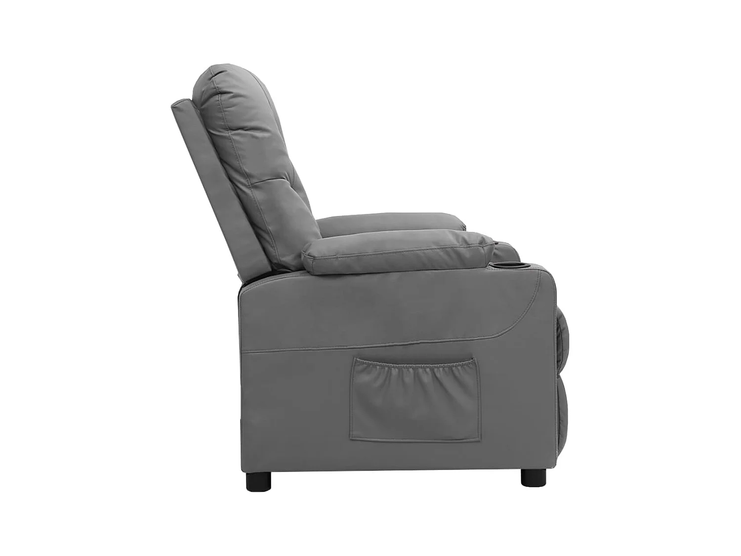Silla de relax | Sillón elevable cuero sintético gris SHL7086