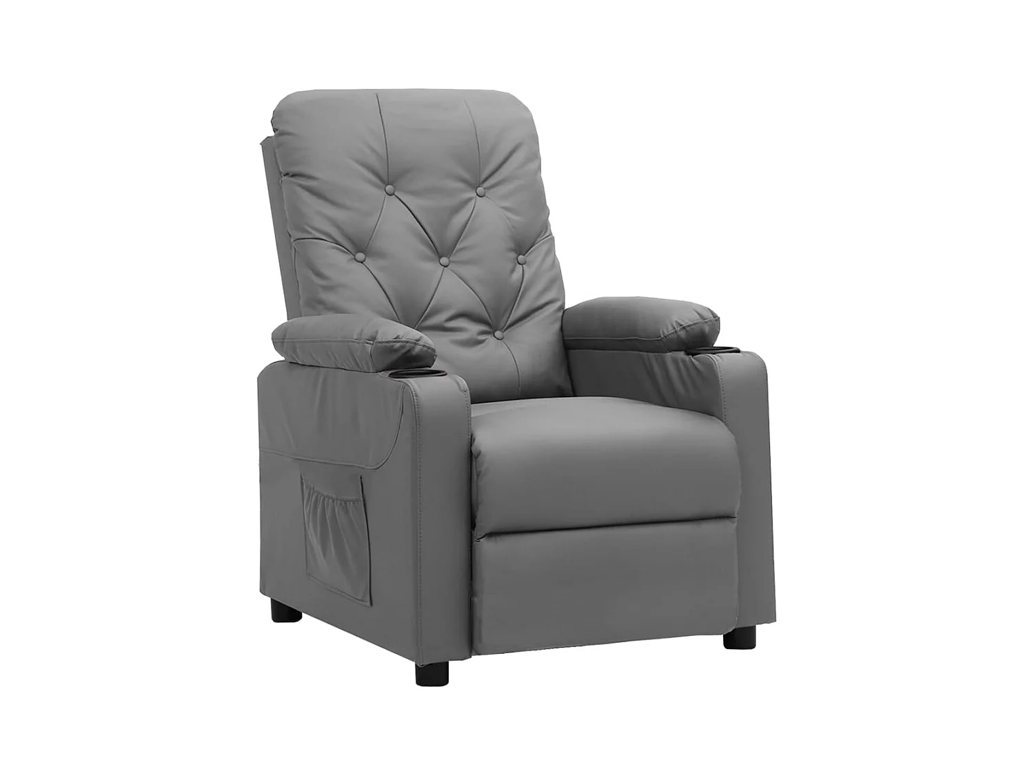 Fauteuil de Salon-Chaise de relax Gris Similicuir SHL4321