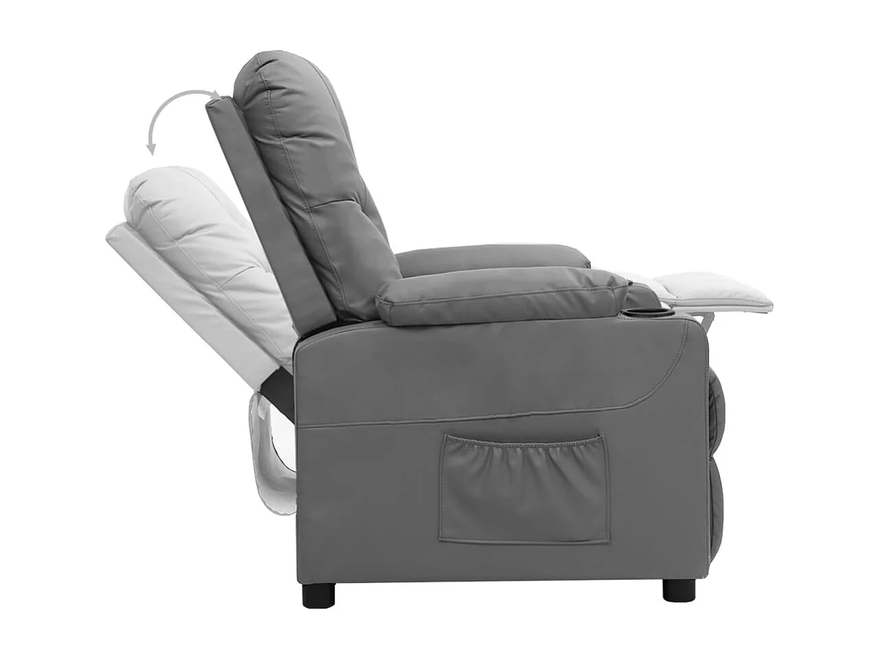 Aufstehsessel-Relaxsessel Grau Kunstleder SHL96367