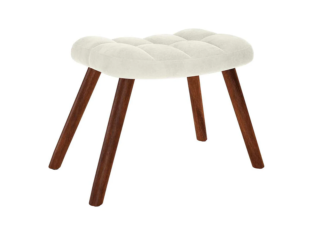 Chaise de relaxation moderne avec tabouret-Fauteuil de Salon crème velours SHL3515