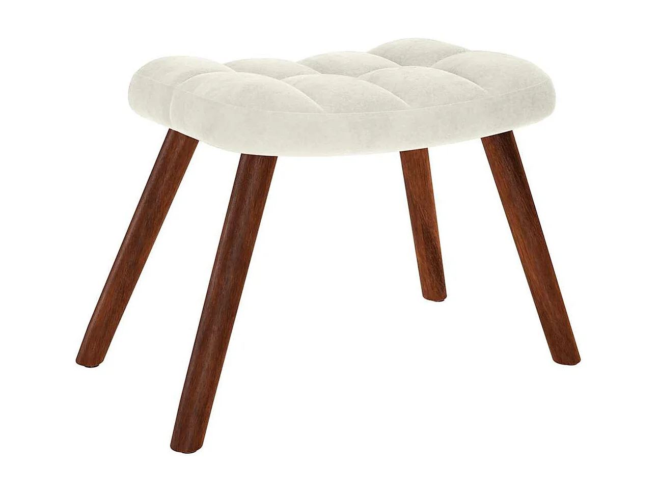 Chaise de relaxation moderne avec tabouret-Fauteuil de Salon crème velours SHL3515