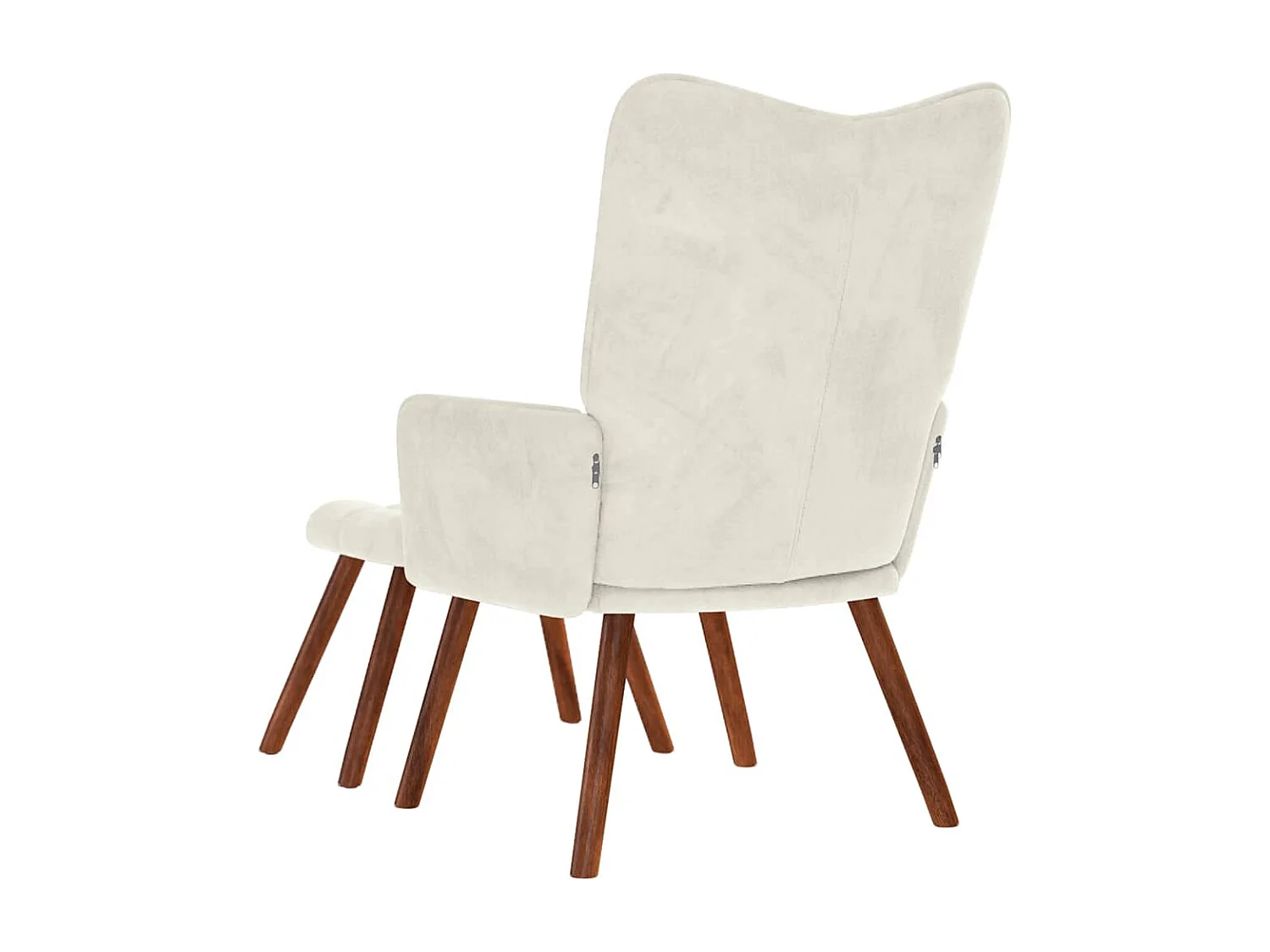 Chaise de relaxation moderne avec tabouret-Fauteuil de Salon crème velours SHL3515