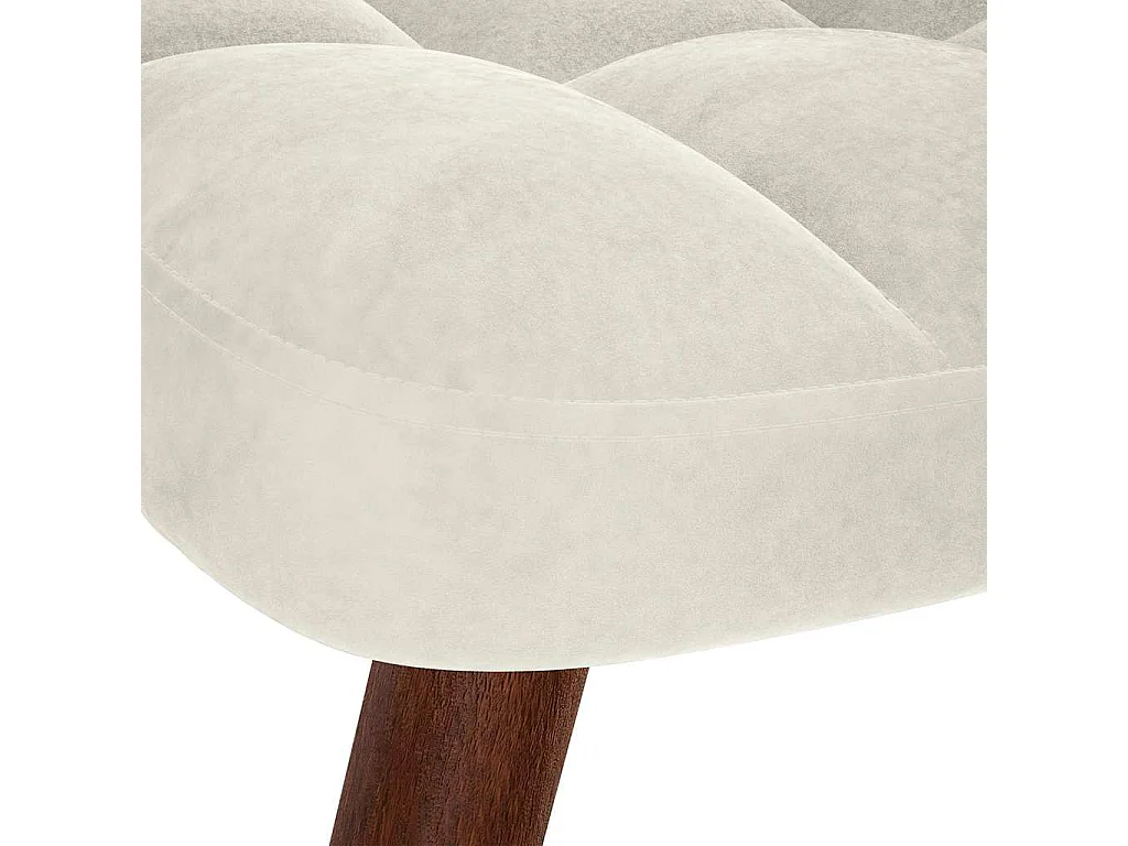 Chaise de relaxation moderne avec tabouret-Fauteuil de Salon crème velours SHL3515
