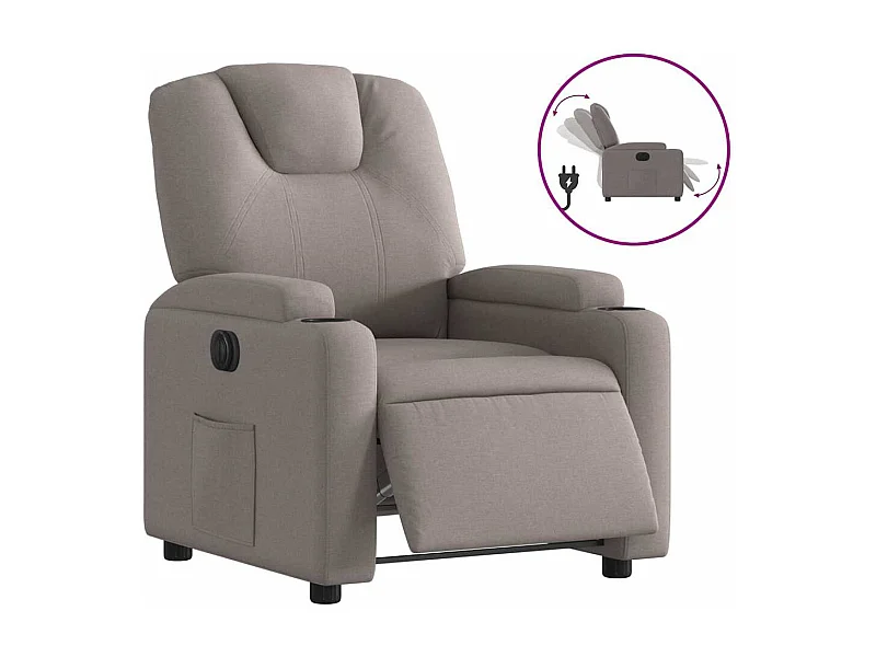 Sillón de relax | Silla | Sillón reclinable eléctrico tela gris taupé SHL4219