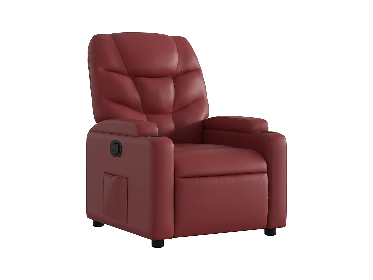 Fauteuil inclinable-Fauteuil salon Rouge bordeaux Similicuir SHL3734