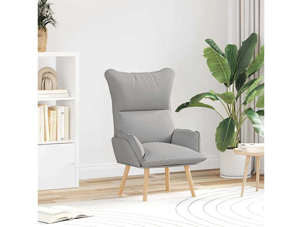Fauteuil Salon-Chaise de relax Gris nuage 69x74x93 cm tissu SHL4120