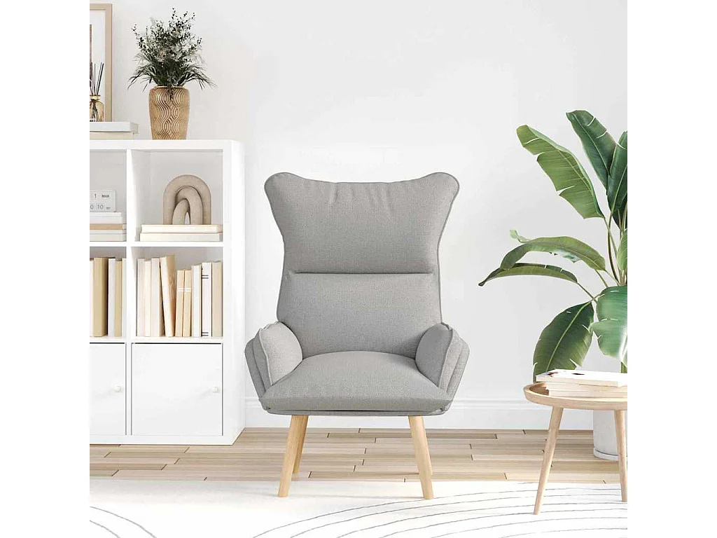Fauteuil Salon-Chaise de relax Gris nuage 69x74x93 cm tissu SHL4120