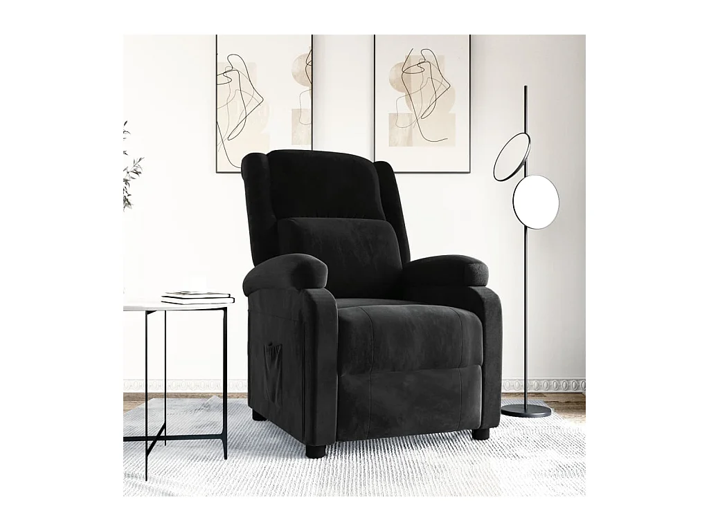 Sillón de relax | Silla | Sillón reclinable de terciopelo negro SHL8546