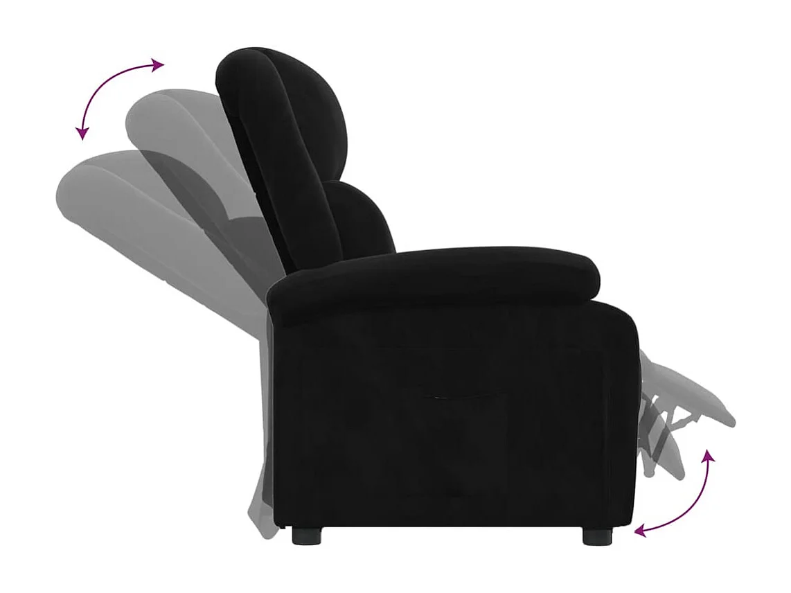 Sillón de relax | Silla | Sillón reclinable de terciopelo negro SHL8546