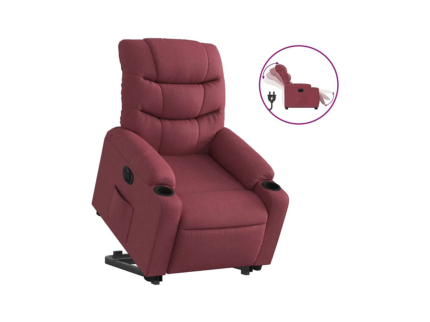 Poltrona Confortável | Poltrona reclinável elevatória elétrica tecido vermelho-tinto SHL848999