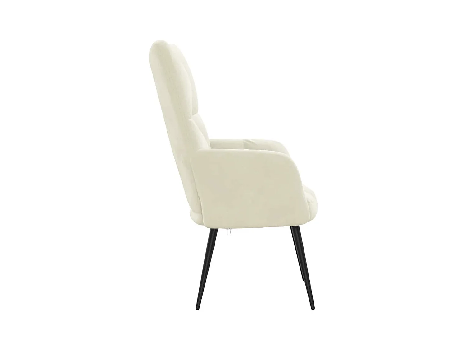 Sillón de relax | Silla de relax de terciopelo color blanco crema SHL5990