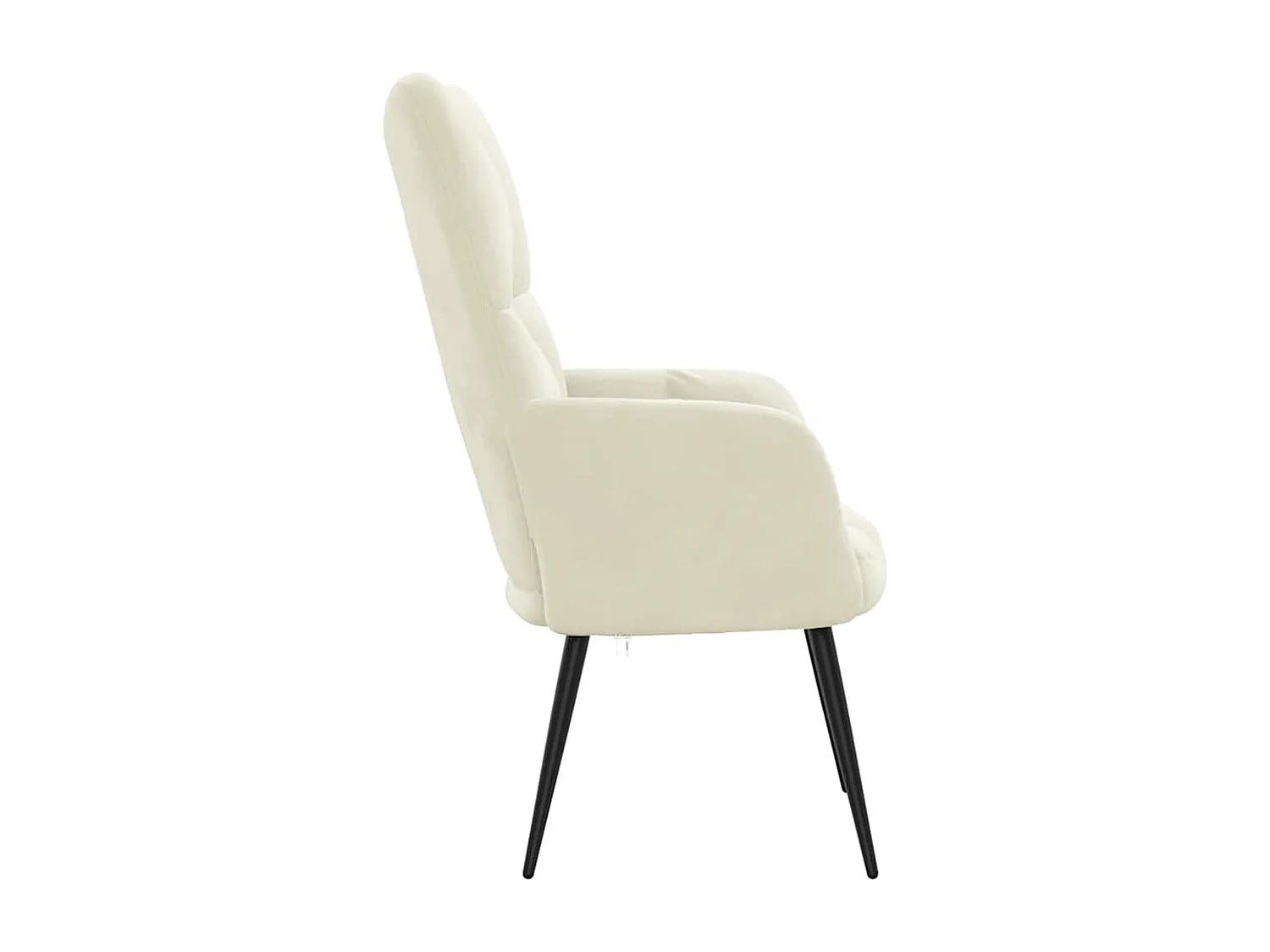Relaxsessel | Lounge Sessel Cremeweiß Samt SHL64699