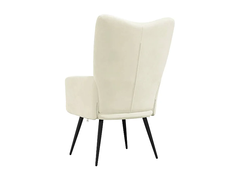 Chaise de relaxation-Fauteuil de Salon Blanc crème Velours SHL1015