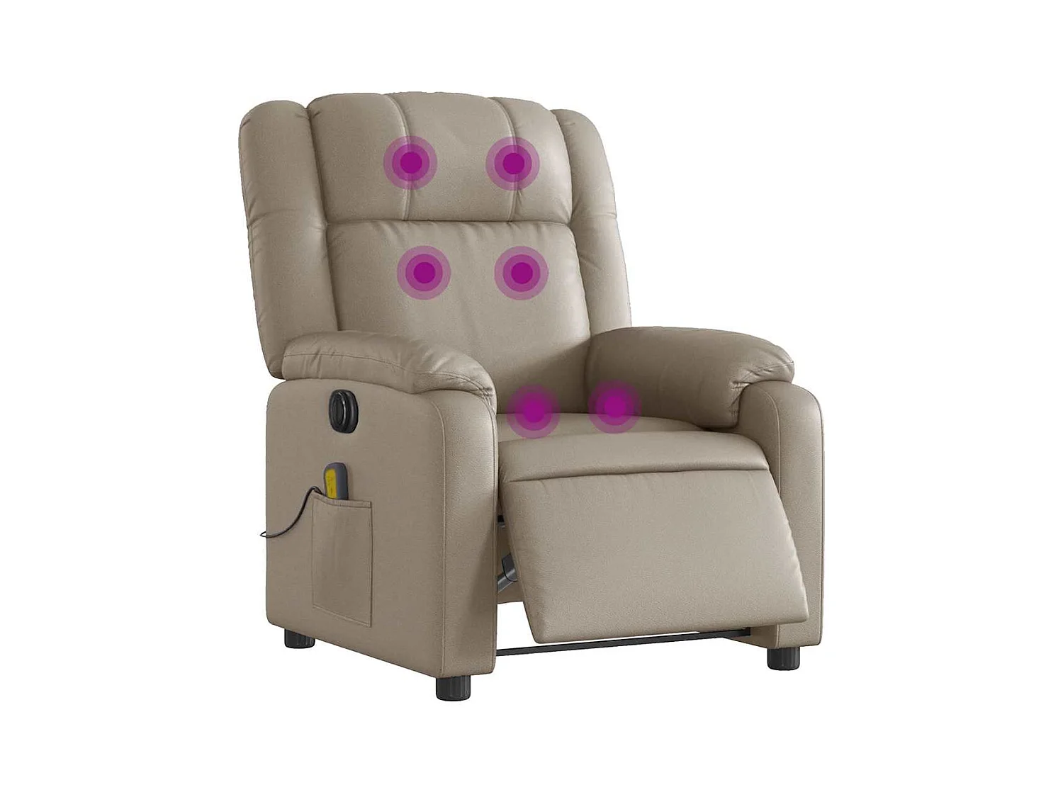 Sillón de relax | Sillón reclinable de masaje eléctrico cuero sintético capuchino SHL6376