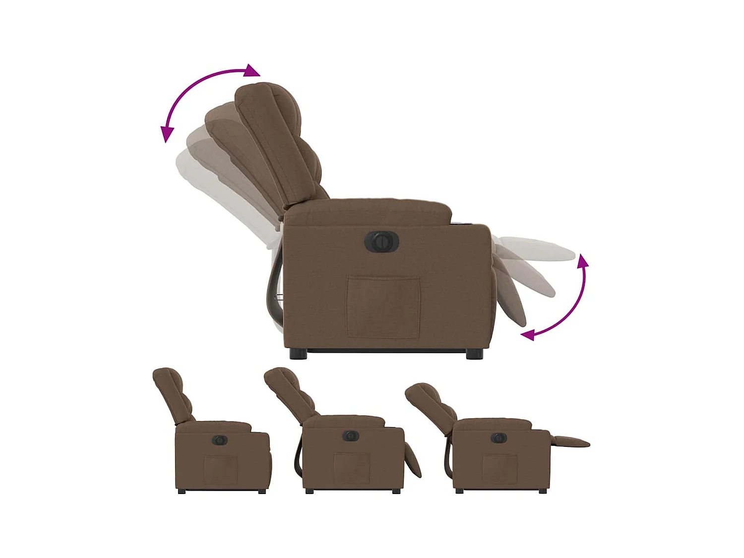 Poltrona Confortável | Poltrona reclinável elevatória elétrica tecido castanho SHL363725