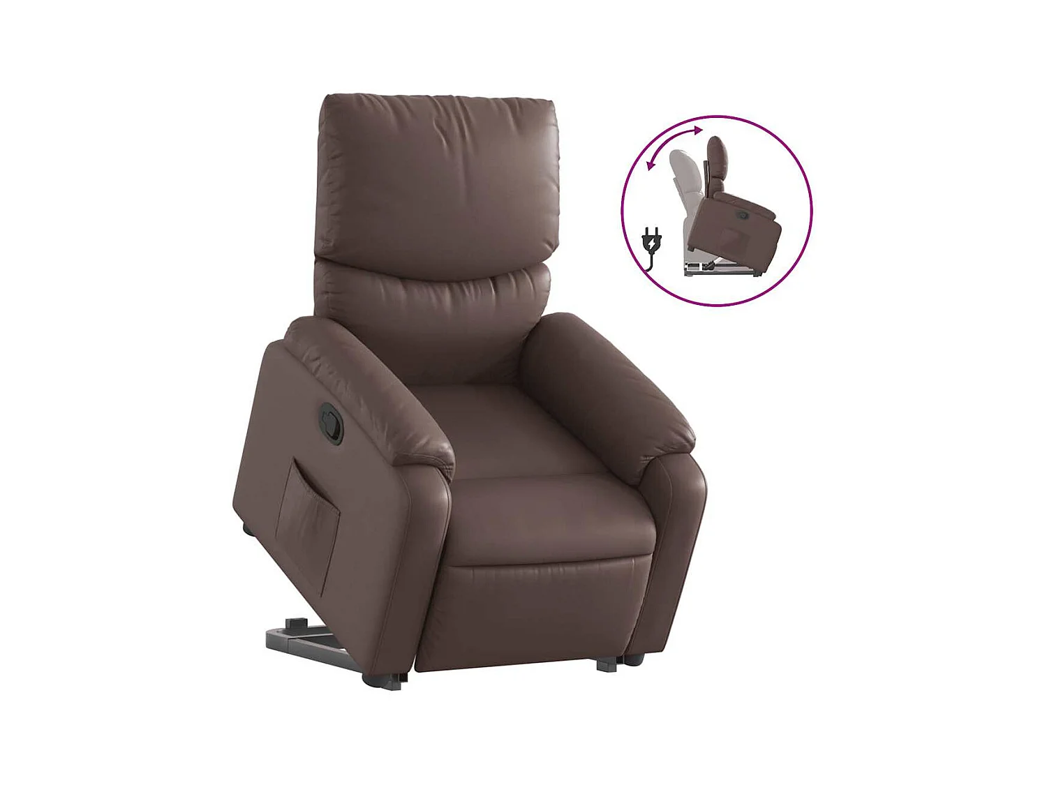 Sta-op-fauteuil verstelbaar kunstleer bruin