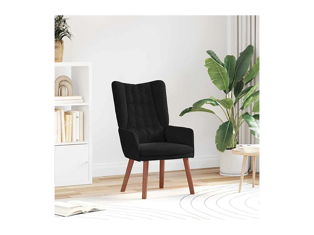 Poltrona | Cadeira de Sala | Cadeira Relaxante Preto 63x67x94 cm Veludo SHL257365