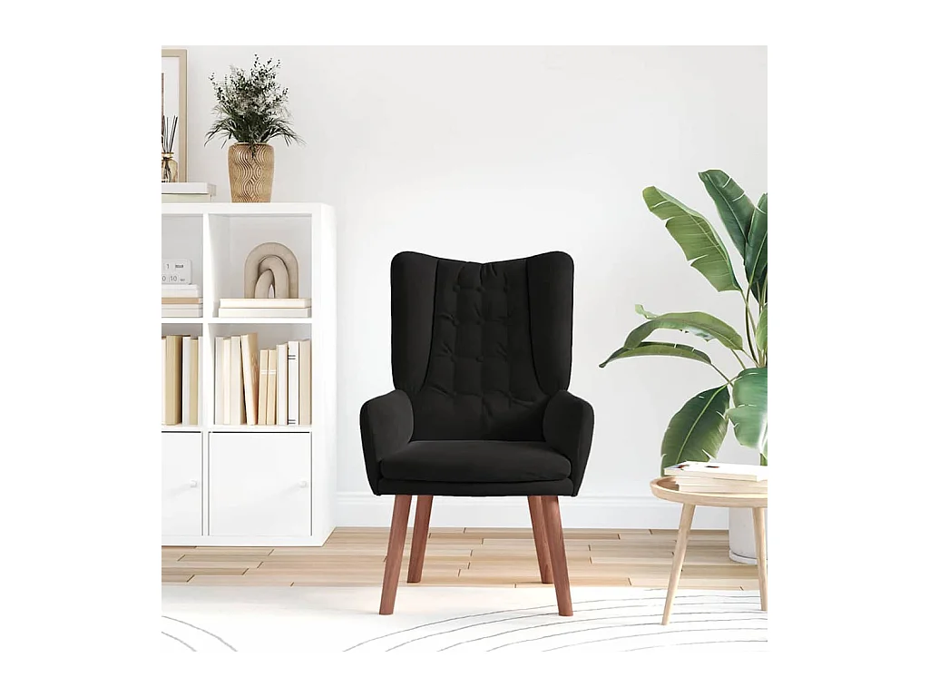 Poltrona | Cadeira de Sala | Cadeira Relaxante Preto 63x67x94 cm Veludo SHL257365