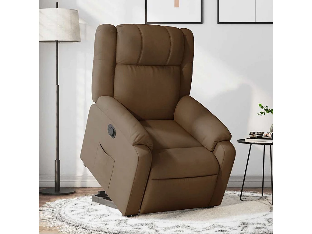 Fauteuil inclinable-Chaise de relax-Fauteuil salon Marron Tissu SHL2586