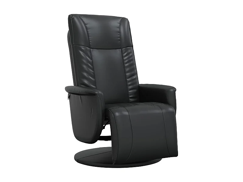 Sillón de relax | Sillón reclinable con reposapiés cuero sintético negro SHL7628