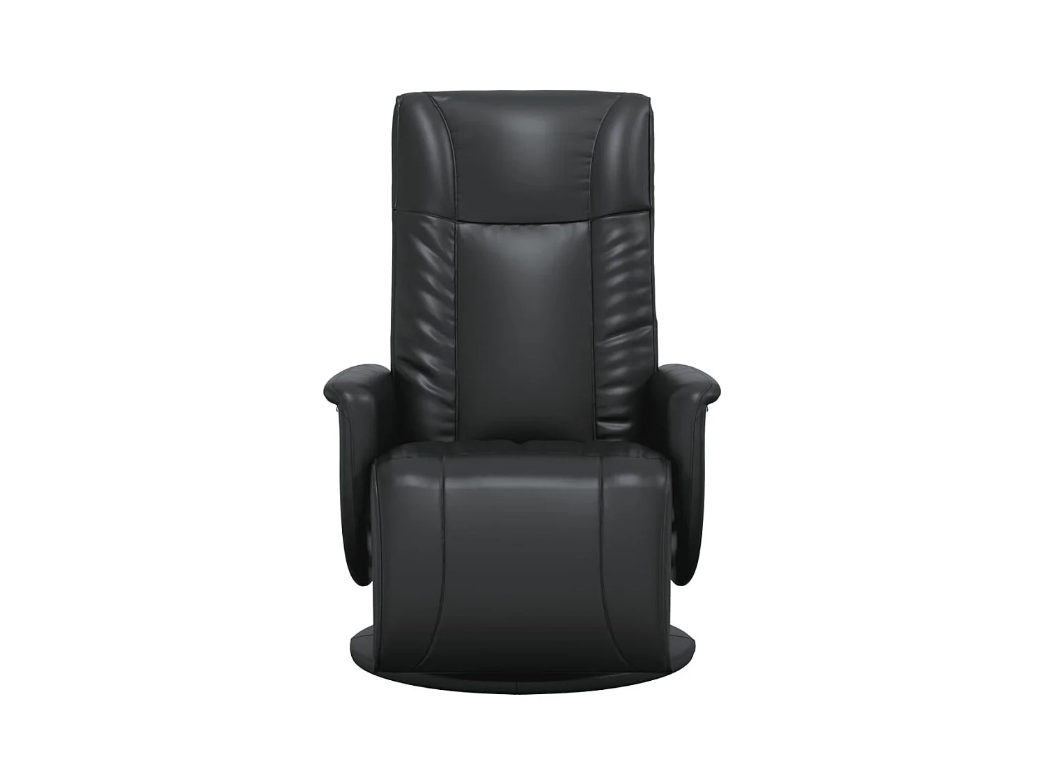Fauteuil inclinable-Fauteuil de salon avec repose-pieds noir similicuir SHL2426