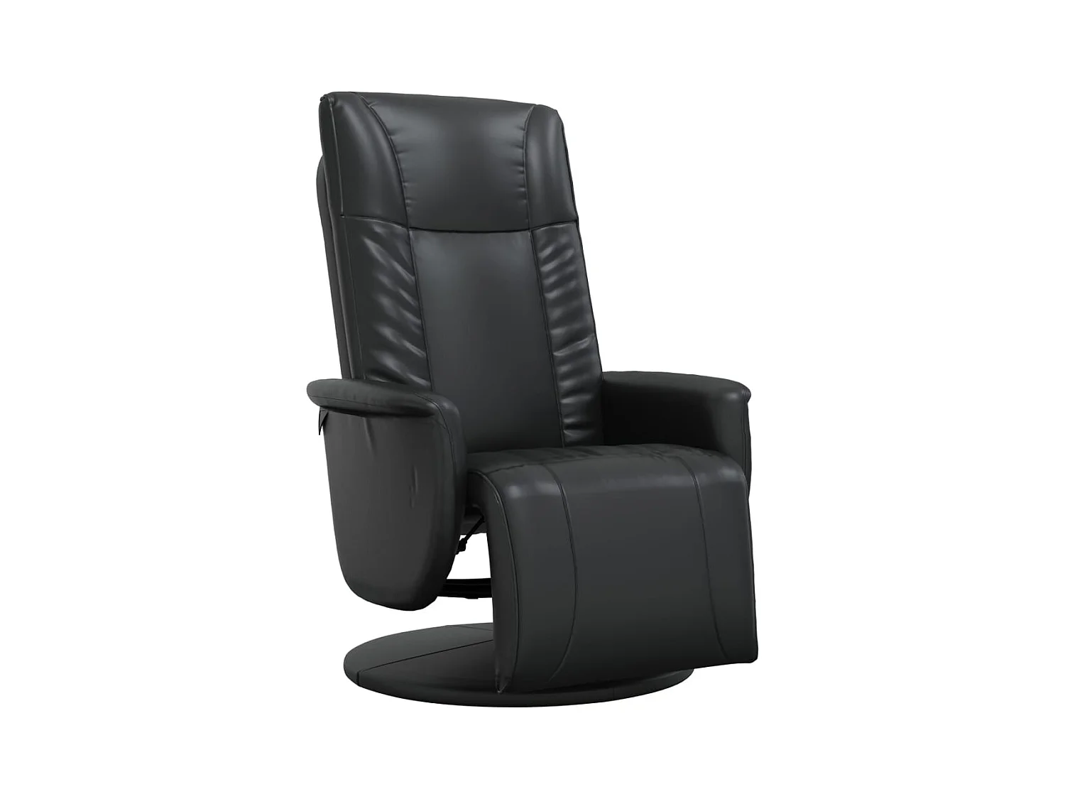 Sillón de relax | Sillón reclinable con reposapiés cuero sintético negro SHL7628