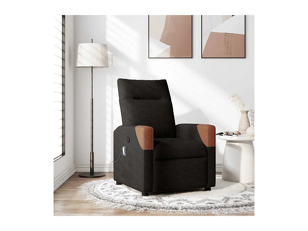 Sillón de relax | Sillón reclinable de masaje de tela negro SHL5010