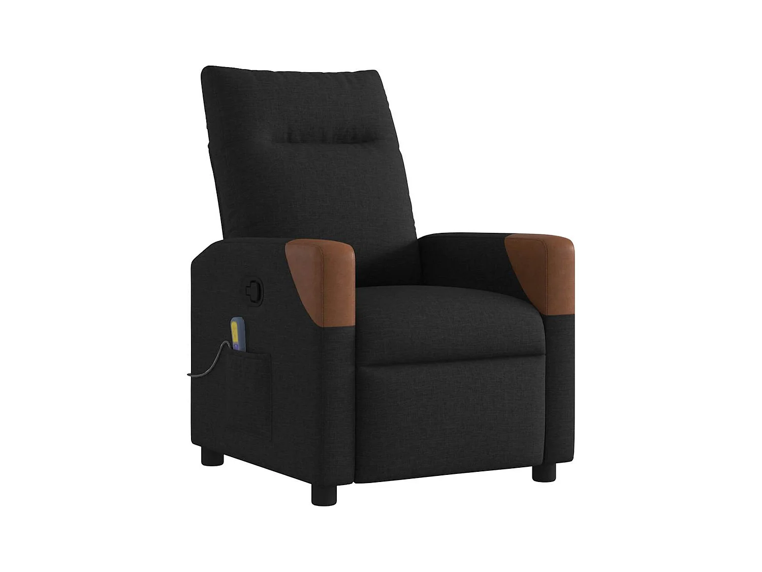 Fauteuil inclinable-Chaise de relax-Fauteuil de Massage Noir Tissu SHL4015