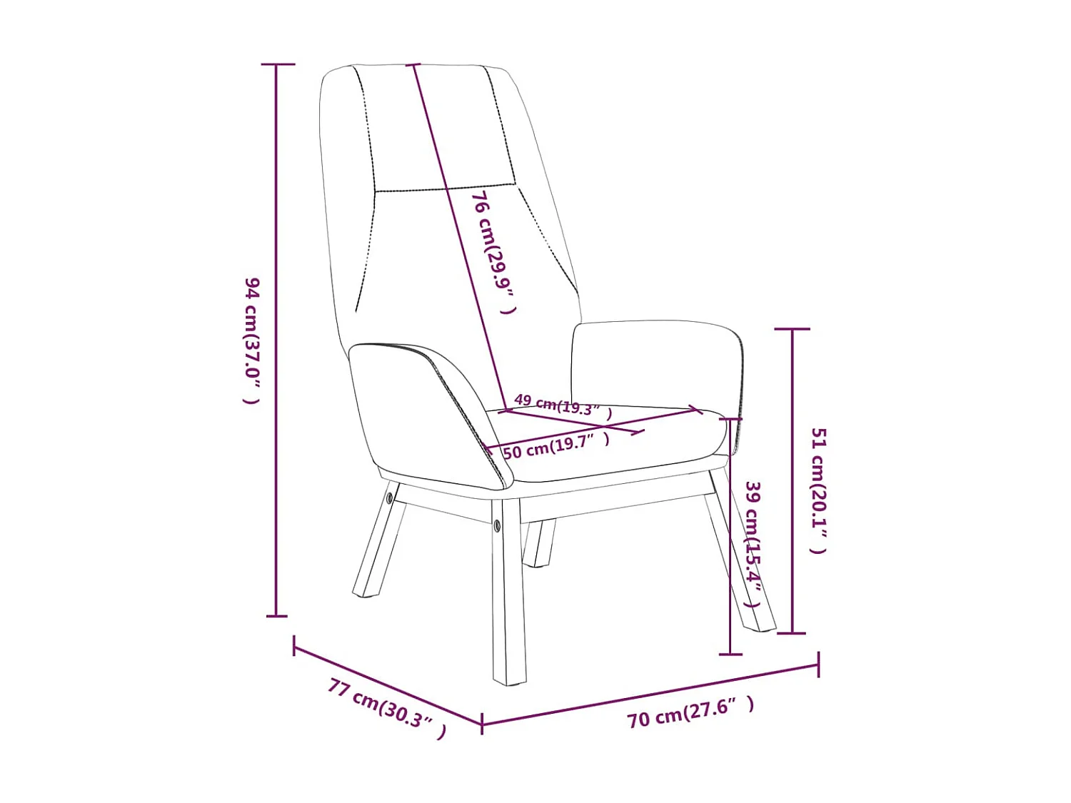 Relaxstoel | Fauteuil stof blauw