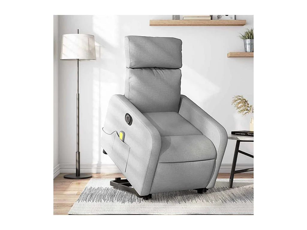 Sillón de salón | Silla | Sillón de masaje eléctrico reclinable elevable tela gris claro SHL3922