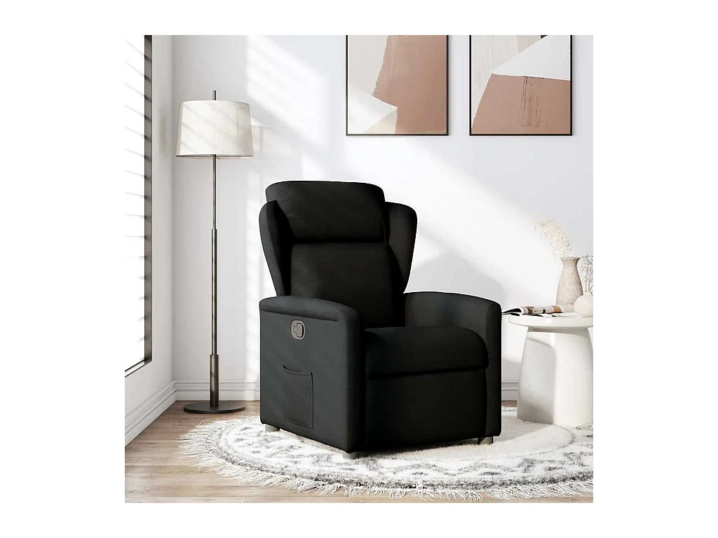 Fauteuil inclinable-Chaise de relax-Fauteuil TV Noir Tissu SHL1554