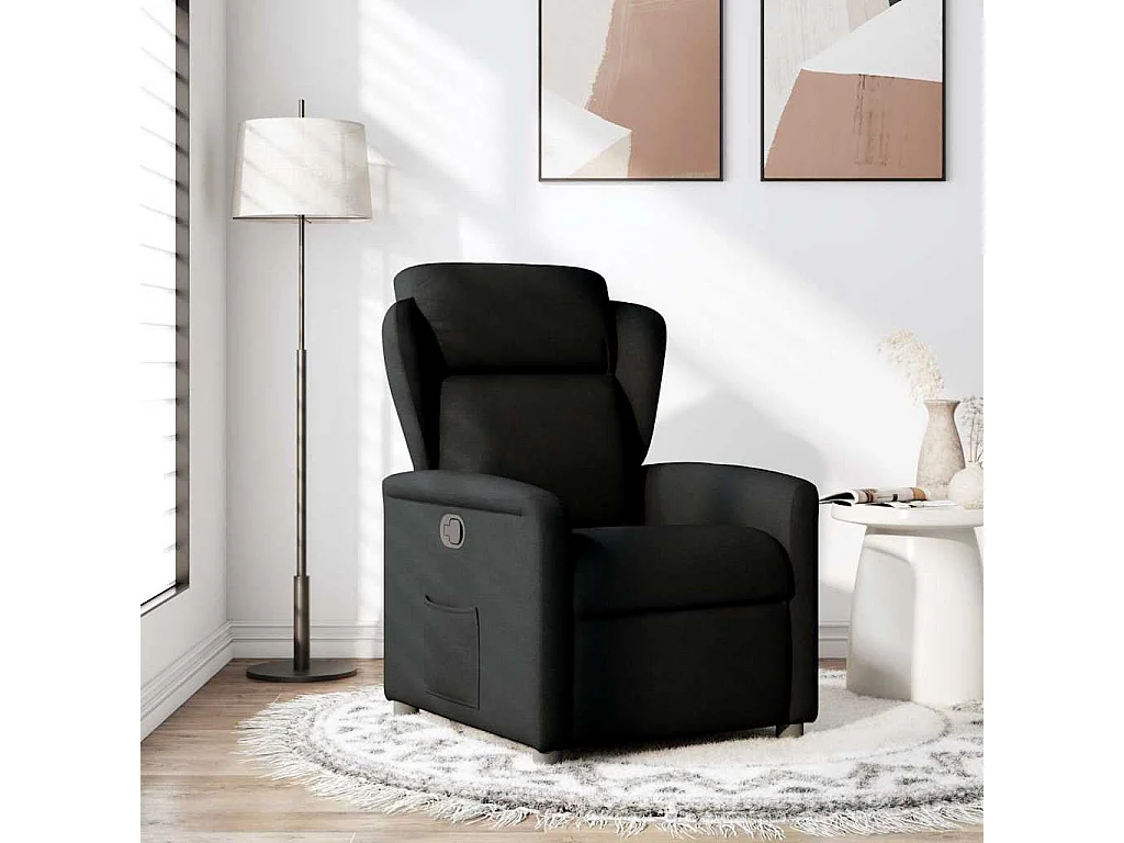 Fauteuil inclinable-Chaise de relax-Fauteuil TV Noir Tissu SHL1554
