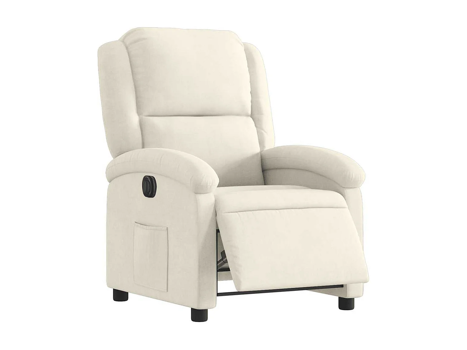 Relaxsessel Elektrisch | Lounge Sessel indoor Creme Samt SHL22146